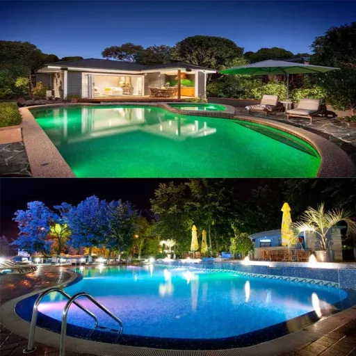 LyLmLe RGB LED Lumină Piscină 20W - Multicoloră, Reflector Subacvatic cu Telecomandă, Înlocuitor Bec Halogen PAR56, Impermeabil IP68, 12V AC