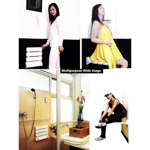 Scaun de duș pliabil Makidar cu șezut albastru