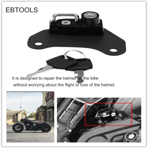 Încuietoare cască moto EBTOOLS Aluminiu cu 2 chei Indian Scout Bobber Sixty 2015-2018 Antifurt, agățătoare sac lateral
