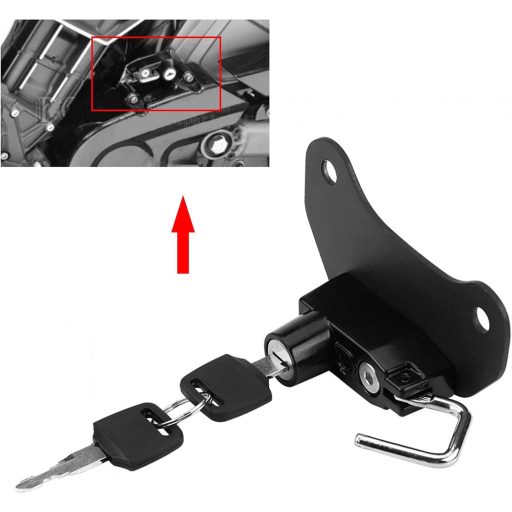 Încuietoare cască moto EBTOOLS Aluminiu cu 2 chei Indian Scout Bobber Sixty 2015-2018 Antifurt, agățătoare sac lateral