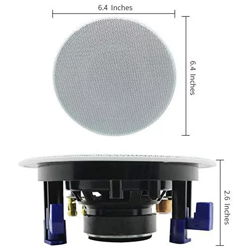 Herdio 4" stropni zvučnik, 160W 2-smjerni ugradbeni, za unutarnju upotrebu, za spavaću sobu, kupaonicu, kućno kino, polipropilenski zvučnik