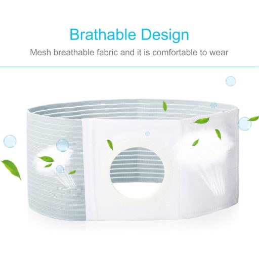REAQER Sztóma Öv Férfiaknak és Nőknek 8 cm Átmérőjű Nyílással, Pamut Anyagból, Posztoperatív Ápoláshoz (M méret)
