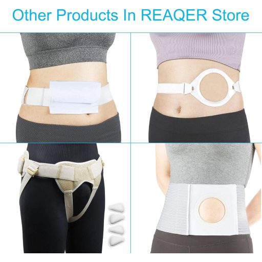 REAQER Sztóma Öv Férfiaknak és Nőknek 8 cm Átmérőjű Nyílással, Pamut Anyagból, Posztoperatív Ápoláshoz (M méret)