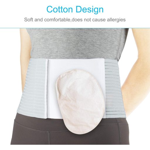 REAQER Sztóma Öv Férfiaknak és Nőknek 8 cm Átmérőjű Nyílással, Pamut Anyagból, Posztoperatív Ápoláshoz (M méret)