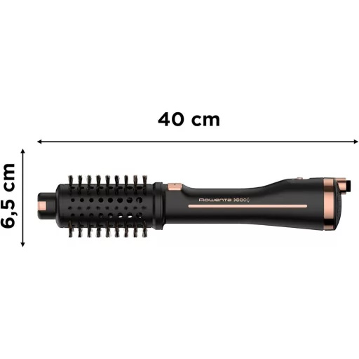 Perie rotativă cu aer cald 2în1 Rowenta Ultimate Experience CF9620F0 cu tehnologie ionică - Negru, 2 accesorii