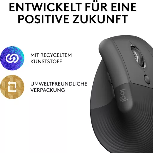Logitech Lift ergonomikus függőleges egér, vezeték nélküli, szürke