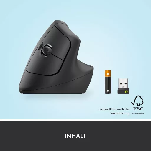 Logitech Lift ergonomikus függőleges egér, vezeték nélküli, szürke