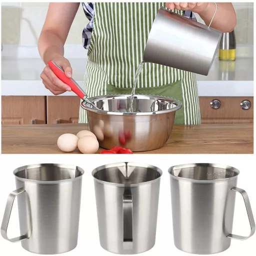 Kitchnexus rozsdamentes mérőkancsó 1 literes tejkiöntő kávéhoz