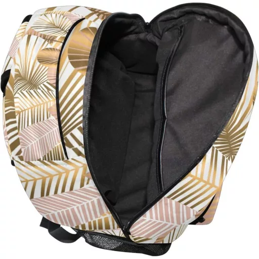 Mnsruu Arany Trópusi Levél Ghiozdan pentru copii - Rucsac gri pentru băieți și fete, pentru călătorii și școală