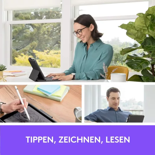 Logitech SLIM FOLIO iPad 7. generáció Bluetooth billentyűzet tok német QWERTY grafit