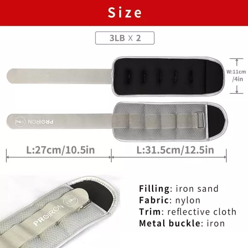 Set Greutăți Ajustabile PROIRON pentru Încheieturi și Glezne, 0,5-2 kg, pentru Antrenament