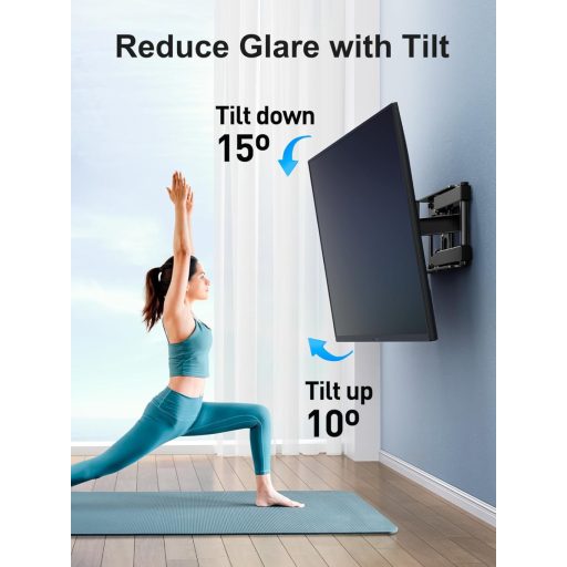 PERLESMITH TV fali tartó 26-60 colos tévéhez, forgatható és nyújtható konzol, max 40 kg