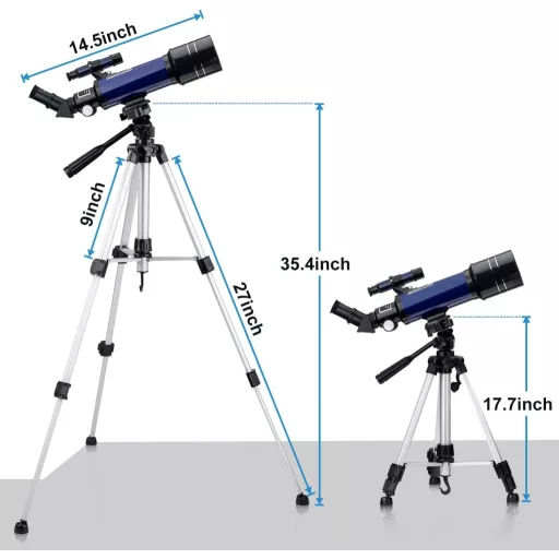 BEBANG Csillagászati Távcső 400/70mm FMC Optikával, Állvánnyal és Mobiladapterrel - Kezdőknek és Haladóknak, Hordozható Teleszkóp Szett