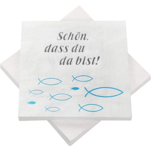 Modro-biela súprava kresťanských sviatočných servítok a balónov