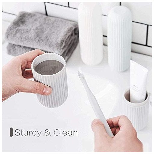 Set de două periuțe de dinți UCEC, alergător de dinți, gri și alb, plastic PP, ecologice.