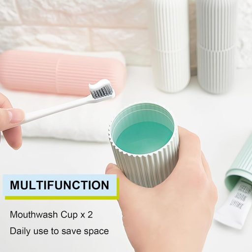 Set de două periuțe de dinți UCEC, alergător de dinți, gri și alb, plastic PP, ecologice.