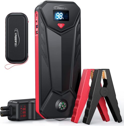 YABER 2000A Demaror auto portabil cu capacitate de 22000mAh, curent de vârf de 2000A, cu baterie încorporată