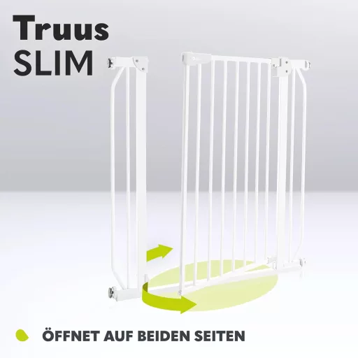 Lionelo Truus Slim biztonsági kapu 75-105 cm, automata zárás, dupla biztonság, nyitható mindkét oldalon - White