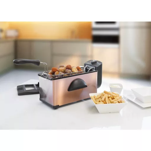 Bestron AF351 Hidegzóna Fritőz 2200W 3,5L Rozsdamentes Acél