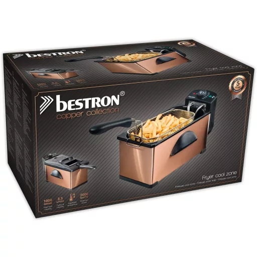 Bestron AF351 Hidegzóna Fritőz 2200W 3,5L Rozsdamentes Acél