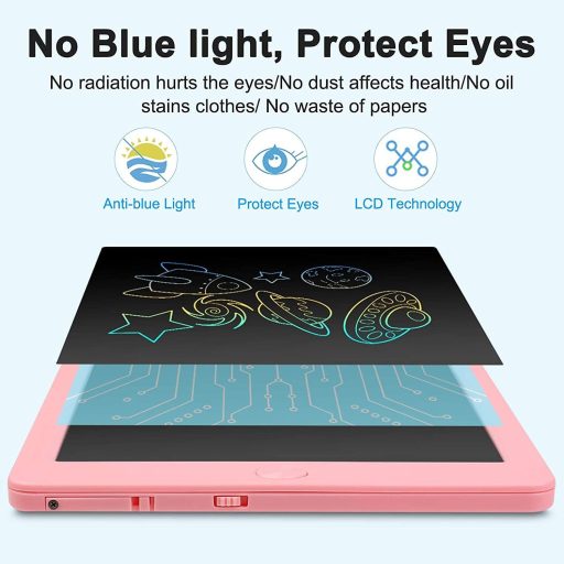 JOEAIS 8,5-palcový ružový LCD tablet na písanie pre deti, do školy a kancelárie