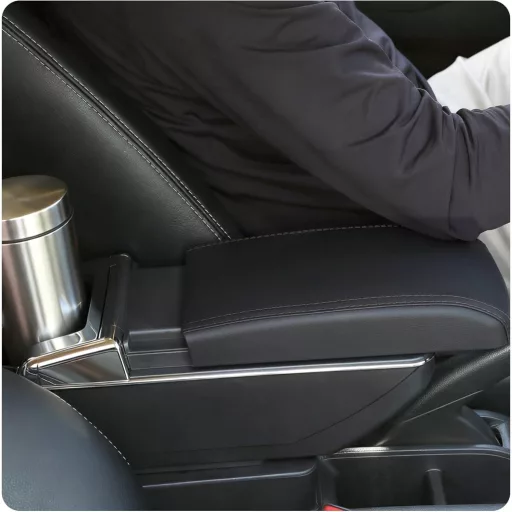 YJYWZH Úložný box do stredovej konzoly pre Peugeot 208 2013-2018 s držiakom na nápoje