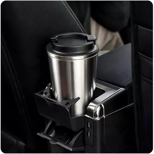 YJYWZH Úložný box do stredovej konzoly pre Peugeot 208 2013-2018 s držiakom na nápoje