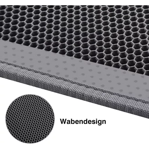 Covoraș pentru litieră Pieviev, 61x38 cm, design tip fagure, impermeabil, strat dublu, negru