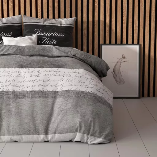 SLEEP TIME 4 részes pamut ágyneműhuzat szett 135x200 cm szürke