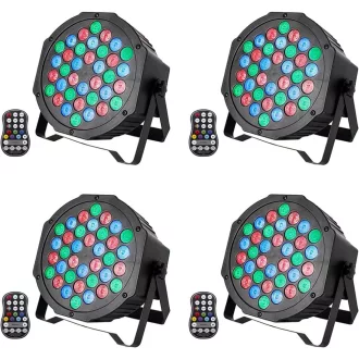  UKing 4db RGB LED Reflektor Akkumulátoros Színes Párt Lámpa Távirányítóval