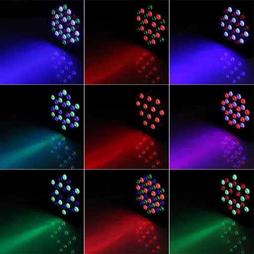 UKing 4db RGB LED Reflektor Akkumulátoros Színes Párt Lámpa Távirányítóval