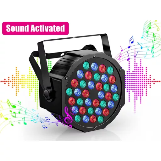 UKing 4db RGB LED Reflektor Akkumulátoros Színes Párt Lámpa Távirányítóval