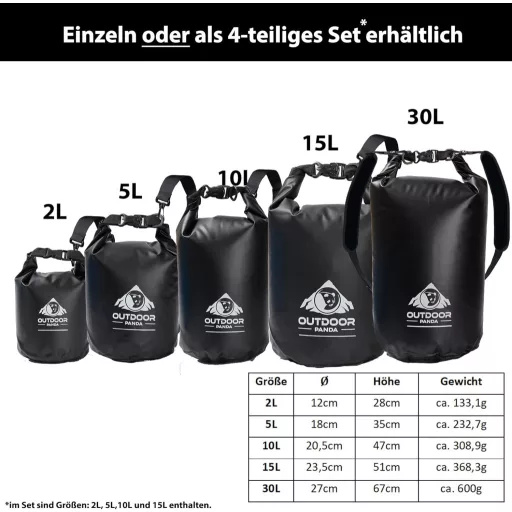 Outdoor Panda Ultralight Vízálló Táska 2L-15L Túrázáshoz Kerékpározáshoz Kajak