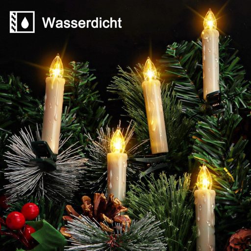 FREEPOWER 30 ks LED vianočných sviečok na stromček s diaľkovým ovládaním, bezdrôtová dekorácia, teplá biela