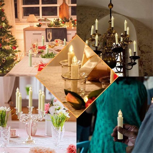 FREEPOWER 30db LED Karácsonyfa Gyertya Távirányítóval, Meleg Fehér Vezeték Nélküli Dekoráció