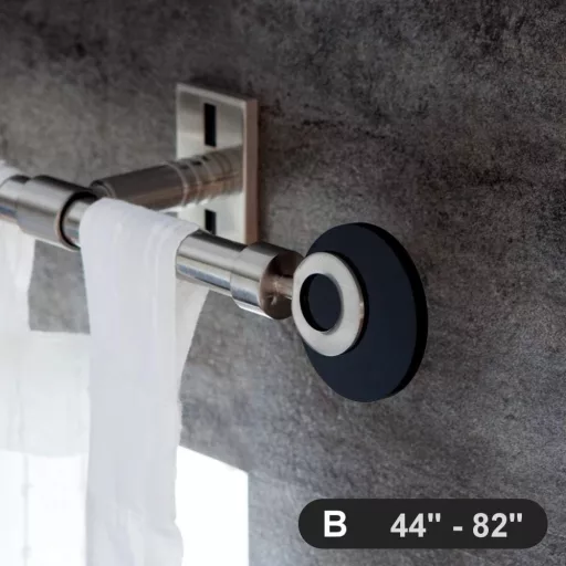 Gcurtain Kovová súprava závesovej tyče, priemer 16-19 mm, nastaviteľná 110-210 cm, vysoká nosnosť, s dekoratívnymi koncovkami - brúsený povrch, jednoduchá S