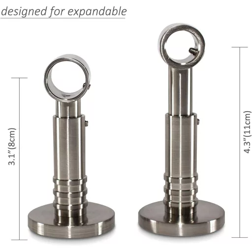 Gcurtain Fém Függönyrúd Szett, 16-19 mm Átmérőjű, 110-210 cm Állítható, Nagy Teherbírású, Dekoratív Végekkel - Csiszolt Felület, Egyszerű Sz