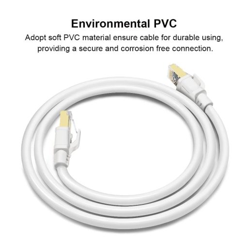 Yauhody Cat 8 Ethernet kábel 40 Gbps 3m RJ45 árnyékolt hálózati kábel fehér