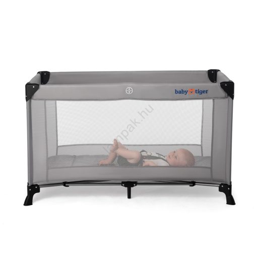 KINDERKRAFT Cestovná postieľka Baby Tiger VIKI sivá skladacia