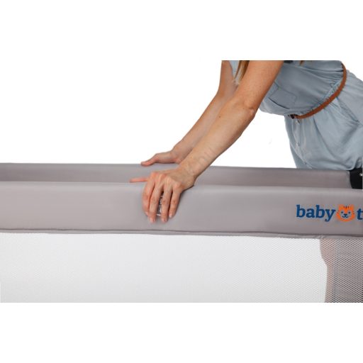 KINDERKRAFT Cestovná postieľka Baby Tiger VIKI sivá skladacia