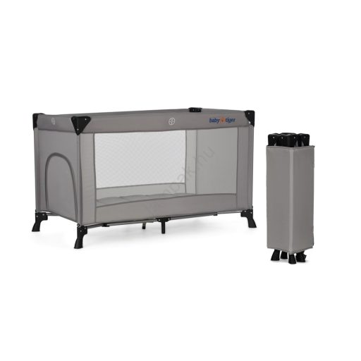 KINDERKRAFT Cestovná postieľka Baby Tiger VIKI sivá skladacia