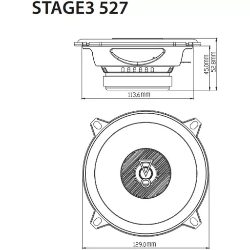 JBL Stage3 527 autóhifi hangszóró szett 200W 13cm 2-utas