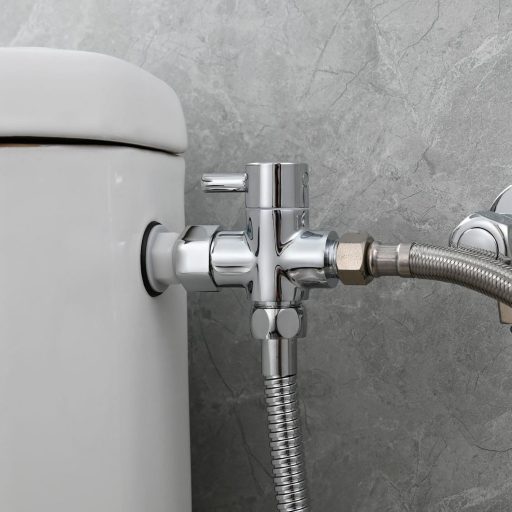 Tecmolog DSF007D Adaptor WC din Alamă cu Trei Căi 3/8-12/17T - Finisaj Cromat, cu Certificare CE