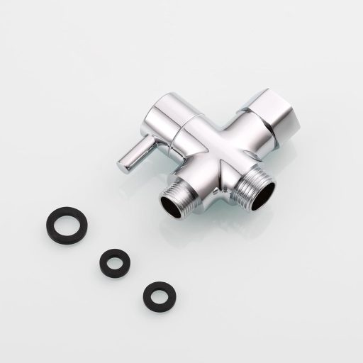 Tecmolog DSF007D Adaptor WC din Alamă cu Trei Căi 3/8-12/17T - Finisaj Cromat, cu Certificare CE