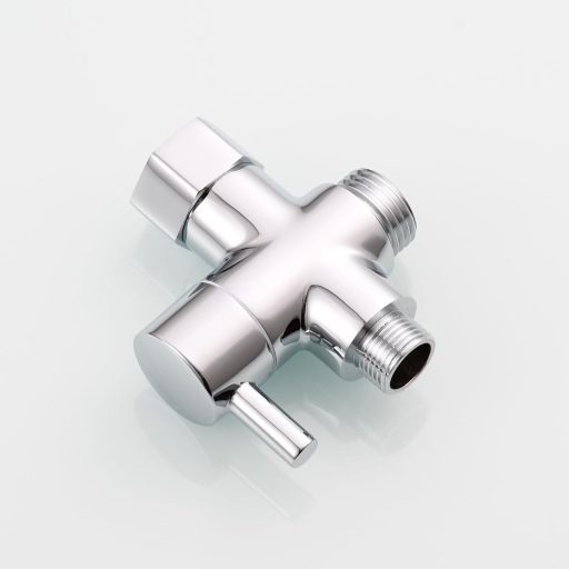 Tecmolog DSF007D Adaptor WC din Alamă cu Trei Căi 3/8-12/17T - Finisaj Cromat, cu Certificare CE