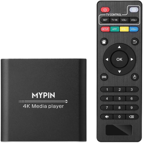 MYPIN 4K Player Media - HDD 8TB, USB, HDMI, Sunet Surround 7.1, Cu Telecomandă