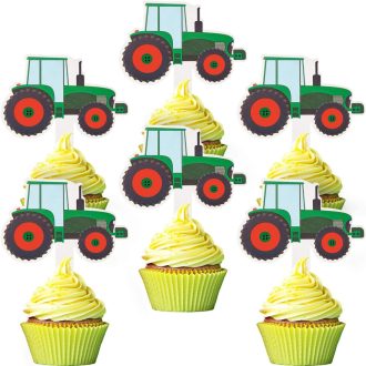   Blulu 56 darabos traktor cupcake topperek mezőgazdasági party dekorációhoz