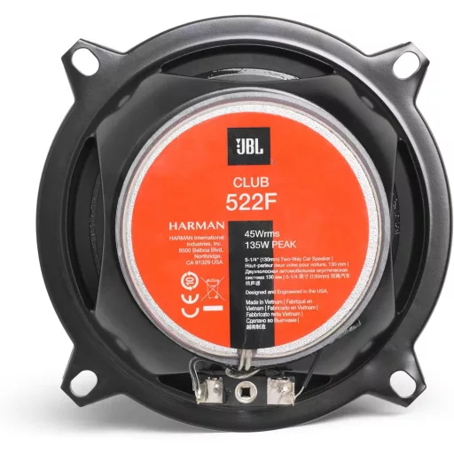 JBL Club 522F 2-utas autóhifi hangszóró szett 135W fekete 13cm