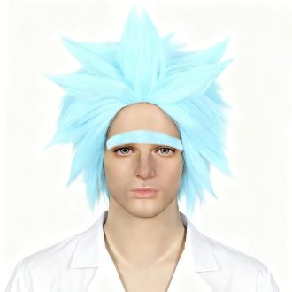   Linfairy Plava Perika Lažne Obrve Kostim za Noć vještica Muškarci