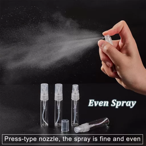 BENECREAT 30 db 5 ml üveg utazó parfüm spray palack szórófejes kozmetikai flakón